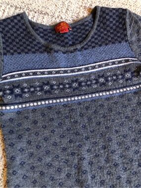 Krimson Klover Navy and White Long-Sleeve Sweater-Dress